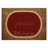 Aperturee - Aperturee Braided Marroon Carpet Rubber Floor Mat For Photo